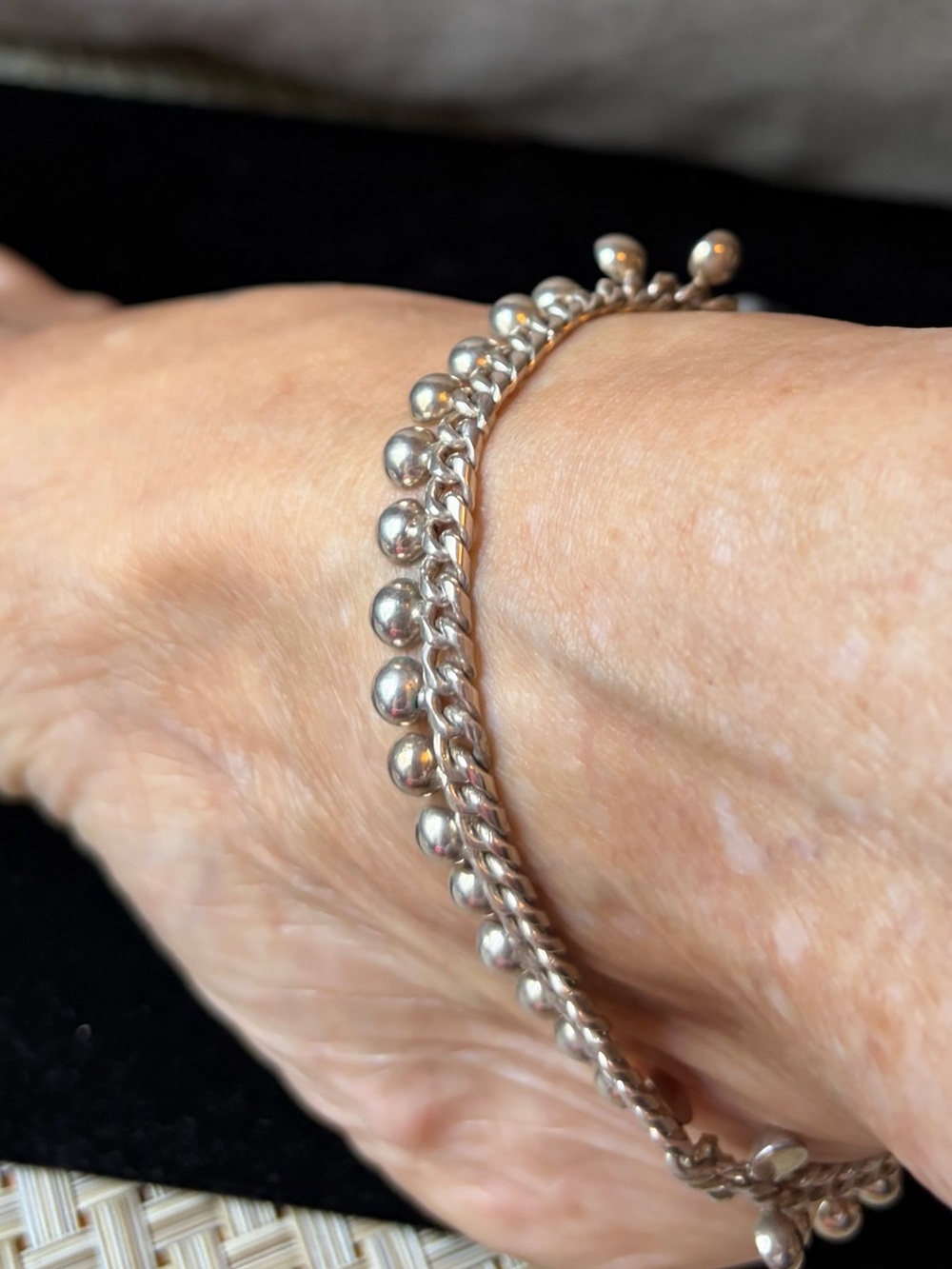 Sterling Silver ankle bracelet 10”